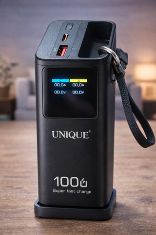Портативна батарея UNIQUE 60000mah Power Bank швидка зарядка LED-дисплей UN60 фото