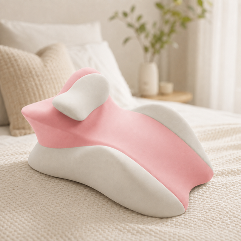 Рожева Подушка ортопедична pillow-06 / Подушка клиноподібна для сну з поліестеру / Ортопедична подушка для підтримки тіла Relax Pillow M17755/2 фото