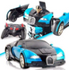 Машинка Трансформер Bugatti Size 18 см Robot Car синя з пультом pr2145777 фото 1