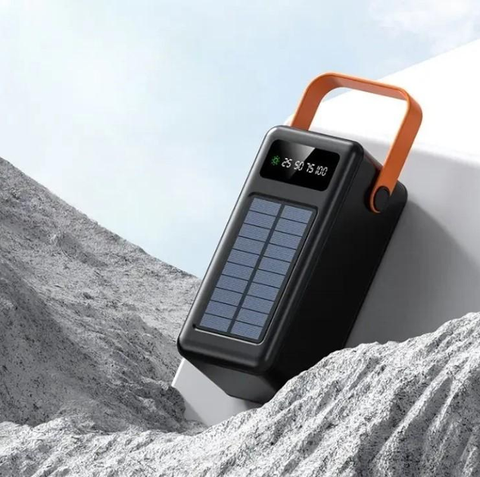 Портативна батарея зовнішня повербанк Power Bank 100000 mAh із сонячною панеллю та ліхтариком YM-638CX 2053481 фото