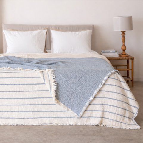 Муслинове покривало Muslin 230х250 см Блакитний N4/2 фото