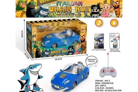 Машинка радіокерована Italian Brain Rot - Deluxe R/C Car "Tralalero Tralala" G6078 фото