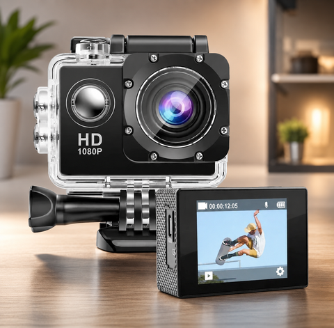 Екшн камера A7 FullHD, спортивна, вологозахист, з кріпленням 1080P MicroSD 205526 фото